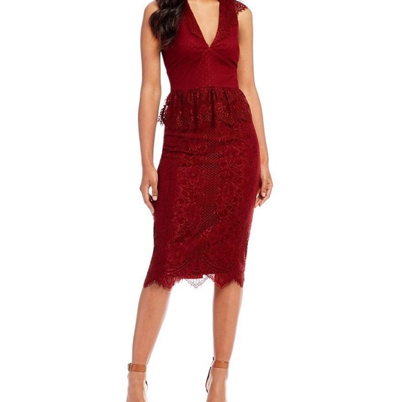 Gianni Bini Dresses & Skirts - Gianni Bini Melissa Lace Ruffle Midi Dress